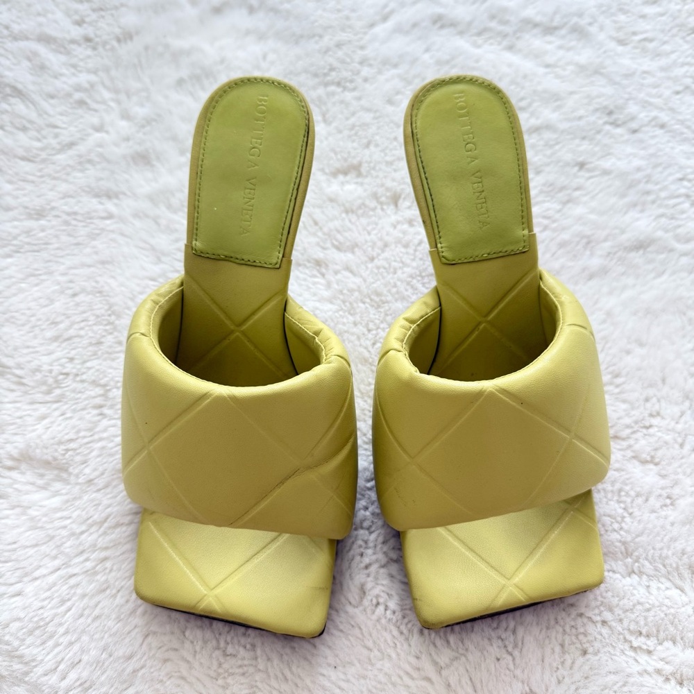 Bottega Veneta women light green heel slides size 37 EU